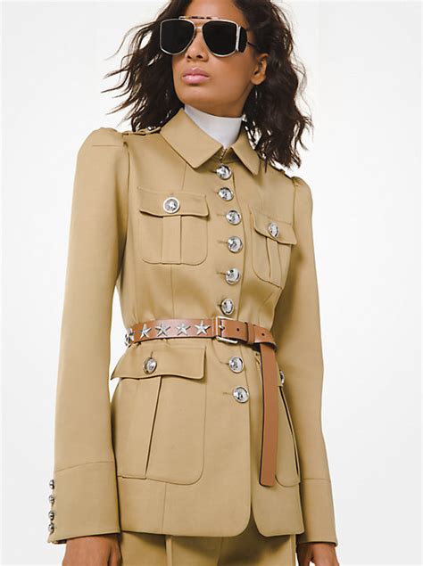 michael kors military color|michael michael kors twill military jacket .